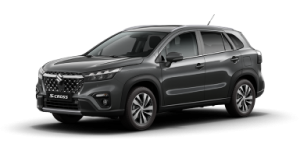 Dunkelgrauer Suzuki S-Cross 1.4 BOOSTERJET HYBRID Comfort+ in Front-Seitenansicht - Top-Ausstattungslinie