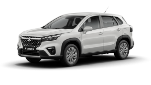 Hellgrauer Suzuki S-Cross 1.4 BOOSTERJET HYBRID Edition in Front-Seitenansicht - Basismodell