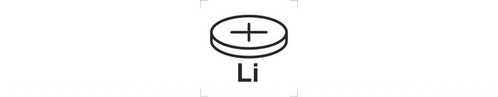 Icon: Das Produkt enthält eine Knopfzelle oder Batterie mit nichtwässrigem Elektrolyt. z.B. Lithiumzelle.