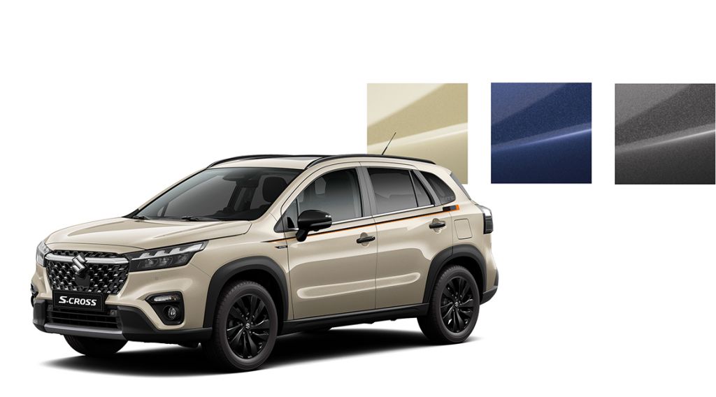 Suzuki S-Cross X-ITE mit auswählbaren Lackierungen in der Modellübersicht.