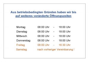 Öffnungszeiten